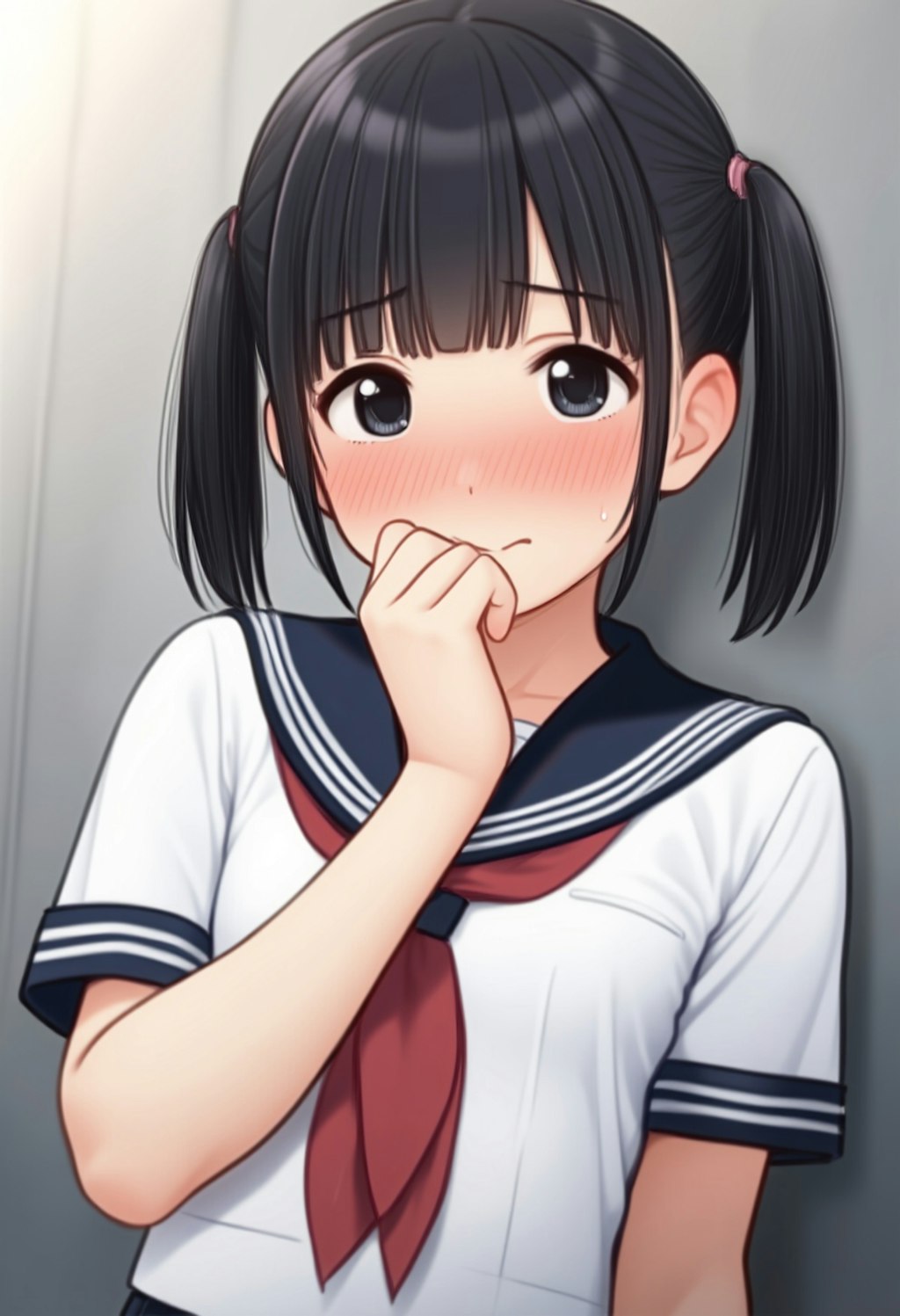 恥じらう仕草 セーラー服