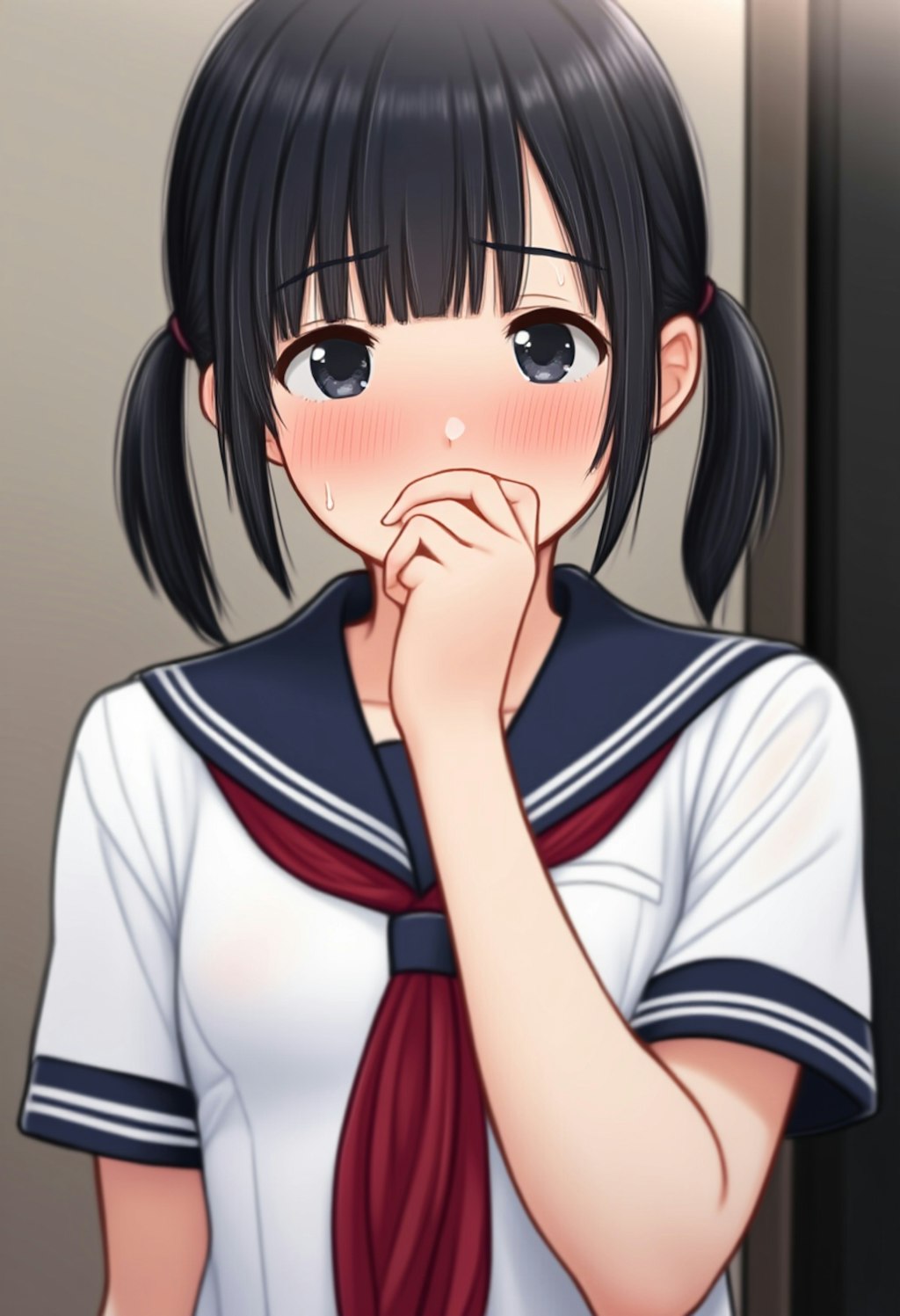 恥じらう仕草 セーラー服